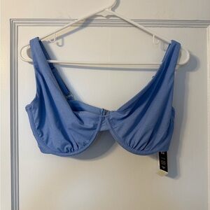 Abercrombie & Fitch Sparkly Light Blue Curve Love Underwire Bathing Top